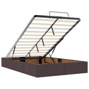 vidaXL Ágykeret matracmal sötétbarna 120 x 200 cm szövet