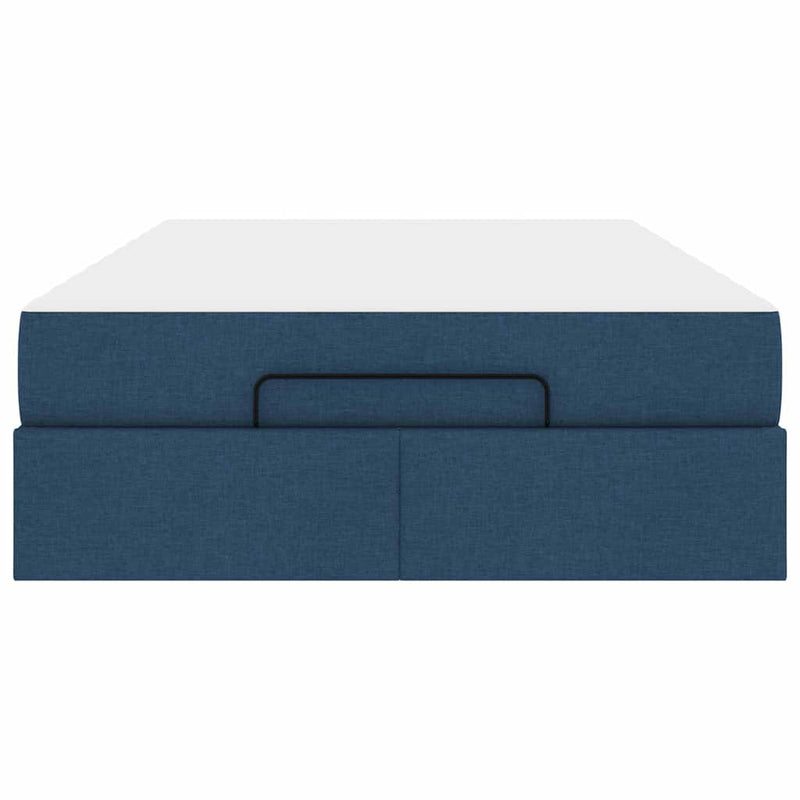 vidaXL Ágykeret matracmal Kék 120 x 200 cm szövet