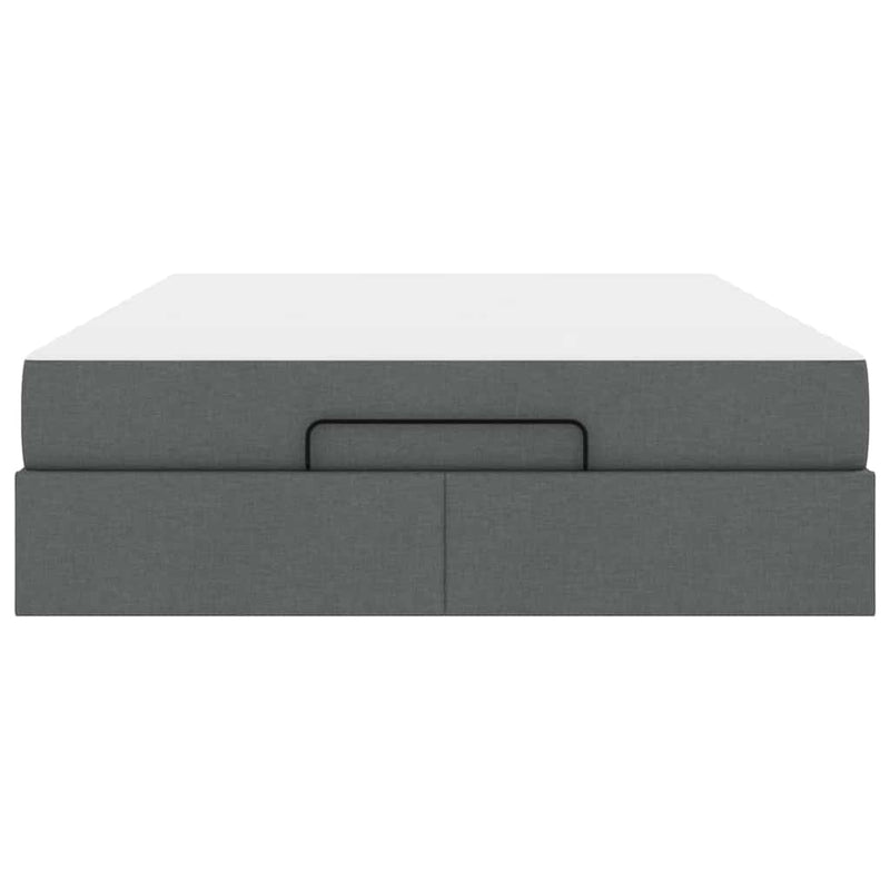 vidaXL Ágykeret matracmal Sötétszürke 140 x 190 cm szövet
