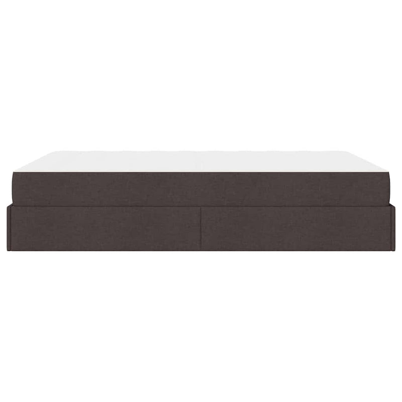 vidaXL Ágykeret matracmal sötétbarna 140 x 200 cm szövet