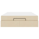 vidaXL Ágykeret tárolóval Krém 140 x 200 cm szövet
