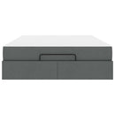 vidaXL Ágykeret tárolóval Sötétszürke 160 x 200 cm szövet