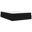 vidaXL Ágykeret matraccal 2 pcs Fekete szövet