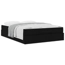 vidaXL Ágykeret matraccal 2 pcs Fekete szövet