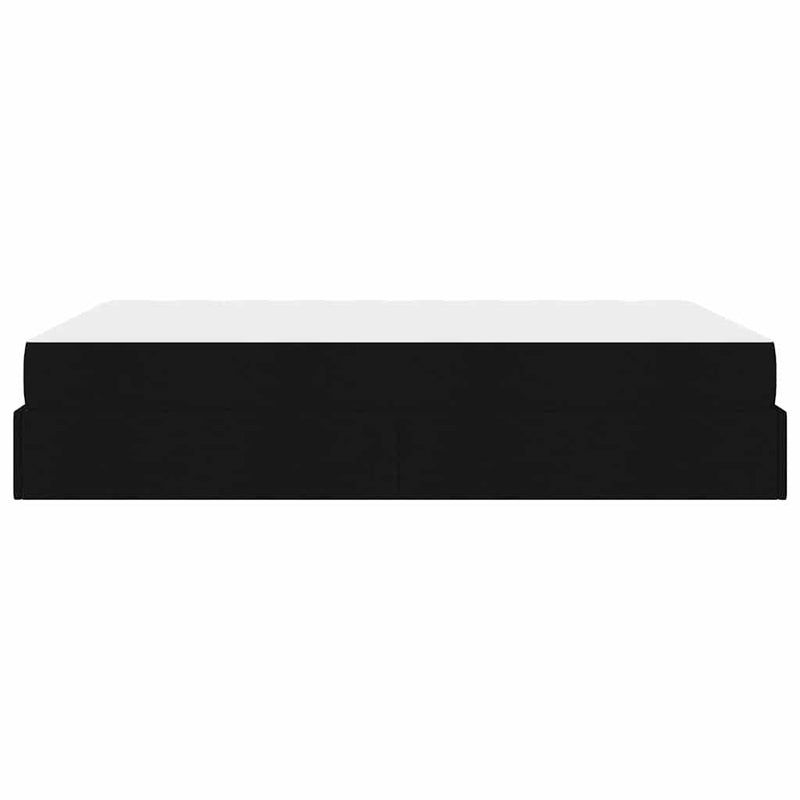 vidaXL Ágykeret tárolóval Fekete 160 x 200 cm szövet