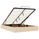 vidaXL Ágykeret tárolóval Krém 160 x 200 cm szövet