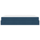 vidaXL Ágykeret tárolóval Kék 160 x 200 cm szövet