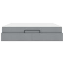 vidaXL Ágykeret tárolóval Világosszürke 180 x 200 cm szövet