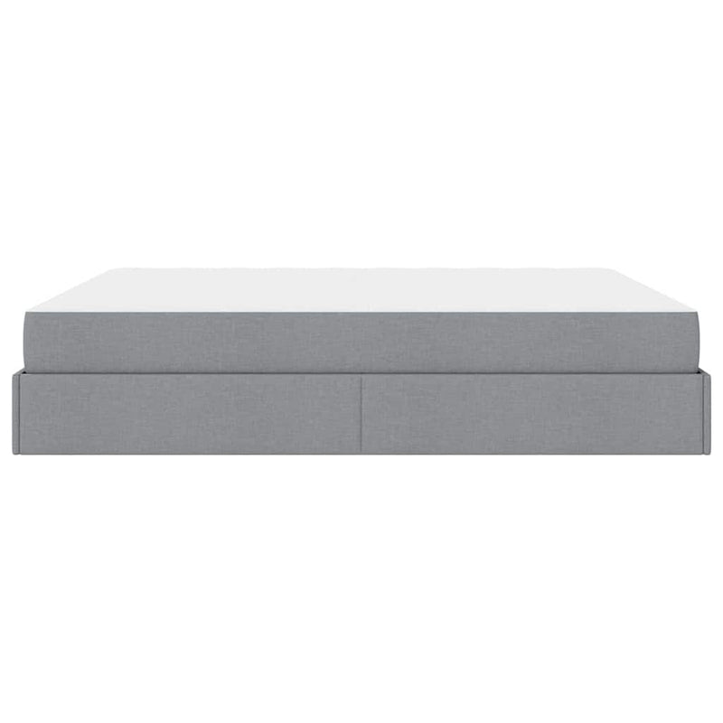 vidaXL Ágykeret tárolóval Világosszürke 180 x 200 cm szövet