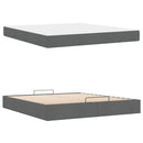 vidaXL Ágykeret tárolóval Sötétszürke 180 x 200 cm szövet