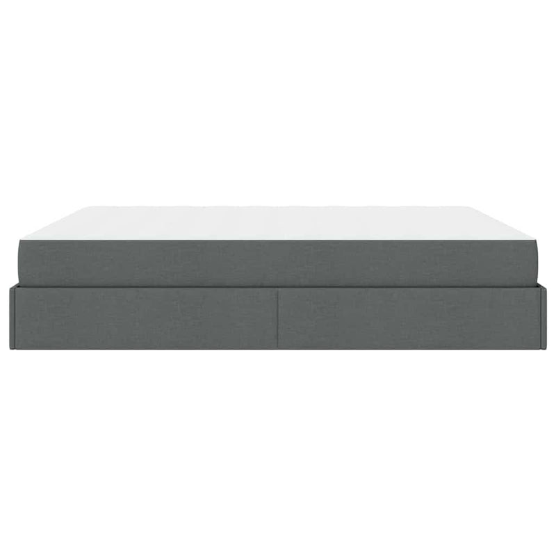 vidaXL Ágykeret tárolóval Sötétszürke 180 x 200 cm szövet