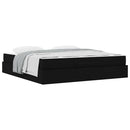 vidaXL Ágykeret tárolóval Fekete 180 x 200 cm szövet