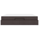 vidaXL Ágykeret tárolóval sötétbarna 180 x 200 cm szövet