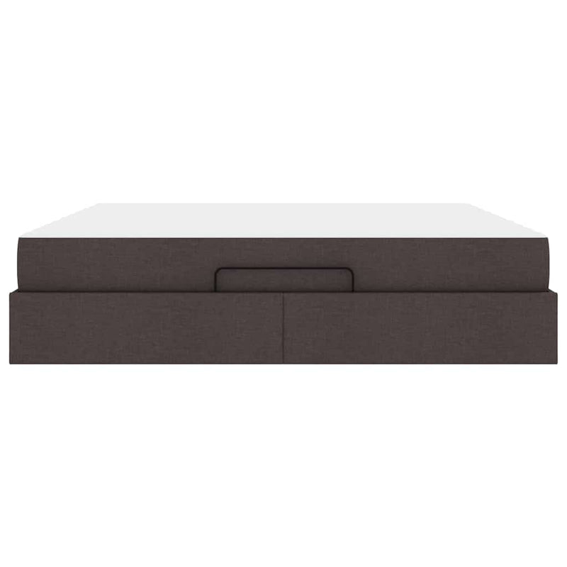 vidaXL Ágykeret tárolóval sötétbarna 180 x 200 cm szövet