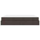 vidaXL Ágykeret tárolóval sötétbarna 180 x 200 cm szövet