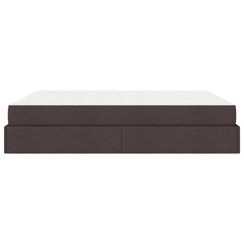 vidaXL Ágykeret tárolóval sötétbarna 180 x 200 cm szövet