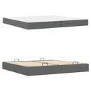 vidaXL Ágykeret tárolóval Sötétszürke 200 x 200 cm szövet
