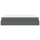 vidaXL Ágykeret tárolóval Sötétszürke 200 x 200 cm szövet