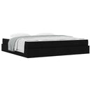 vidaXL Ágykeret matraccal matracmal 2 pcs Fekete szövet
