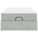 vidaXL Ágykeret matracmal tárolóval Világosszürke 90 x 200 cm Bársony