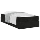 vidaXL Ágykeret matraccal 2 pcs Fekete Bársony