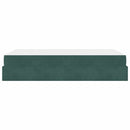 vidaXL Ágykeret matracmal tárolóval Sötétzöld 120 x 190 cm Bársony