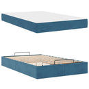vidaXL Ágykeret matracmal tárolóval Kék 120 x 190 cm Bársony