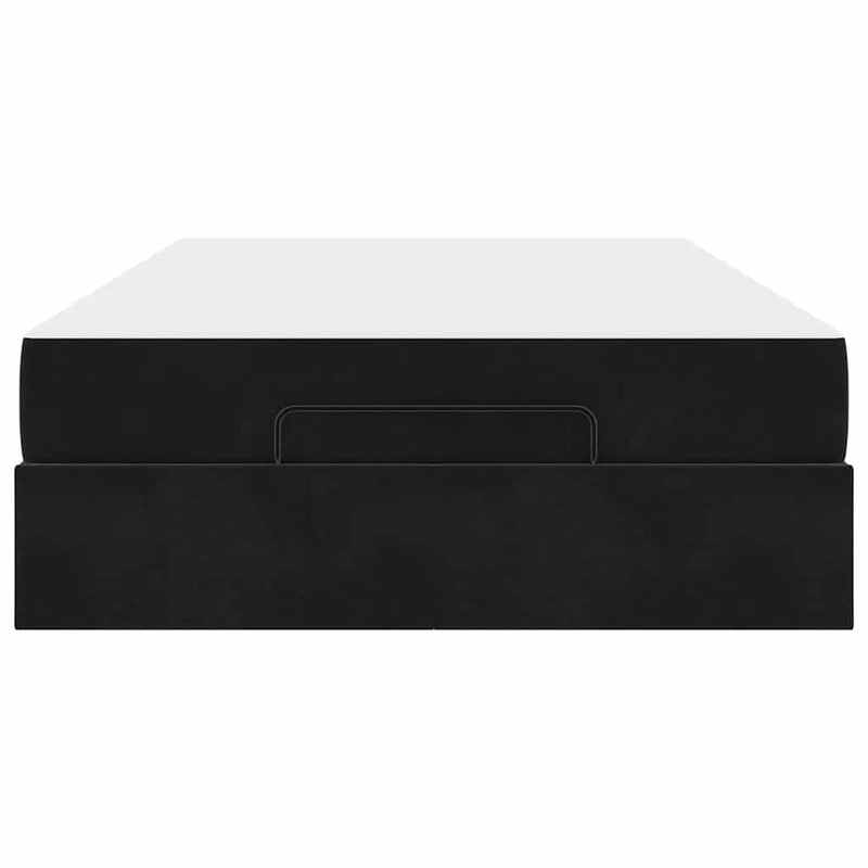 vidaXL Ágykeret matracmal tárolóval Fekete 120 x 200 cm Bársony