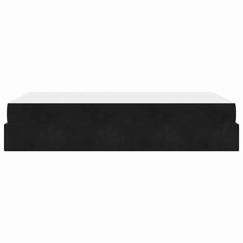 vidaXL Ágykeret matracmal tárolóval Fekete 120 x 200 cm Bársony