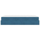 vidaXL Ágykeret matracmal tárolóval Kék 120 x 200 cm Bársony