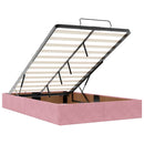 vidaXL Ágykeret matracmal tárolóval Rózsaszín 120 x 200 cm Bársony