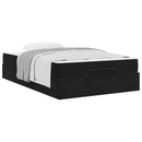 vidaXL Ágykeret matraccal 2 pcs Fekete Bársony