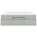 vidaXL Ágykeret matracmal tárolóval Világosszürke 140 x 200 cm Bársony