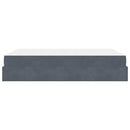 vidaXL Ágykeret matracmal tárolóval Sötétszürke 140 x 200 cm Bársony