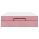 vidaXL Ágykeret Rózsaszín 140 x 200 cm Bársony