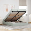 vidaXL Ágykeret Világosszürke 160 x 200 cm Bársony