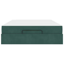 vidaXL Ágykeret Sötétzöld 160 x 200 cm Bársony