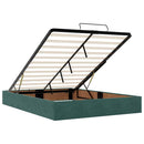 vidaXL Ágykeret Sötétzöld 160 x 200 cm Bársony