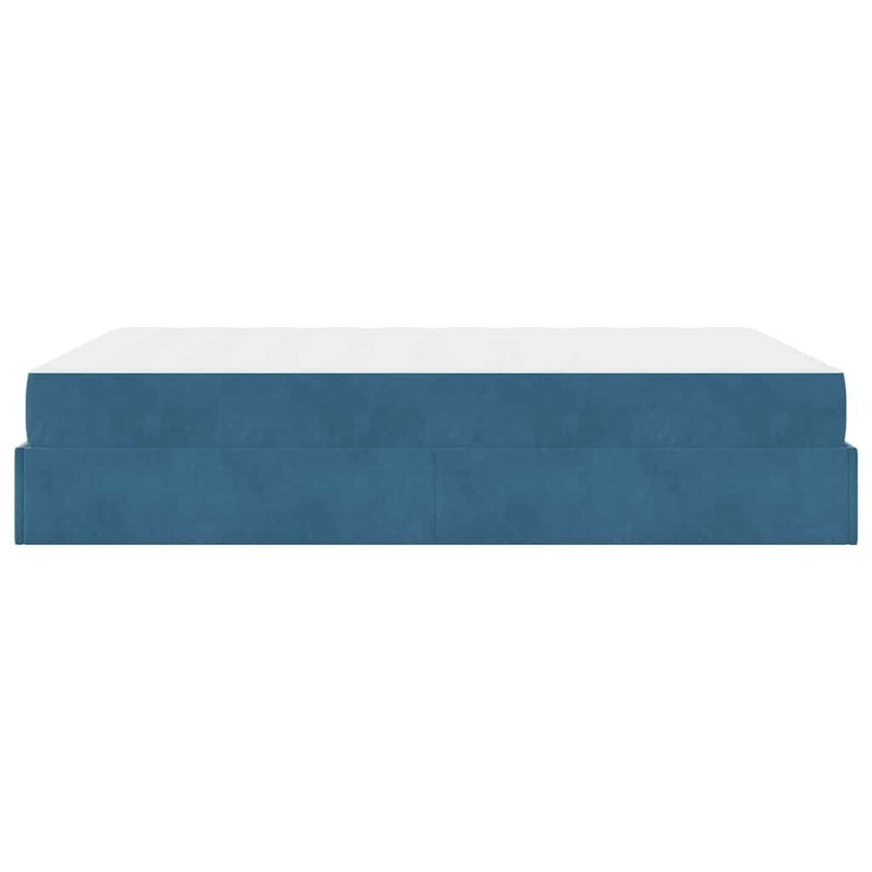 vidaXL Ágykeret Kék 160 x 200 cm Bársony