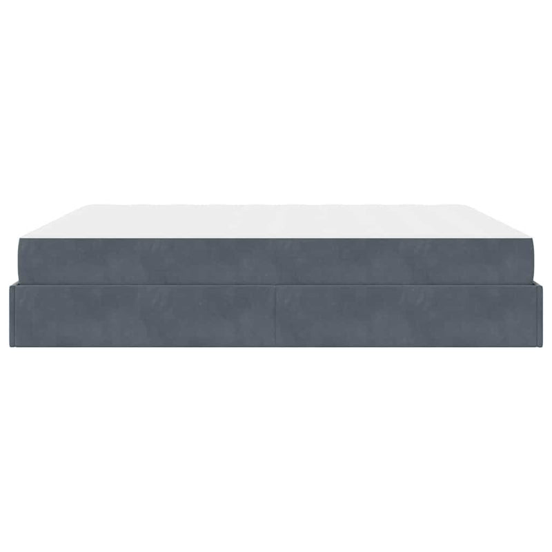 vidaXL Ágykeret Sötétszürke 180 x 200 cm Bársony