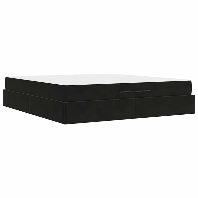 vidaXL Ágykeret Fekete 180 x 200 cm Bársony