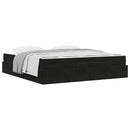 vidaXL Ágykeret matraccal 2 pcs Fekete Bársony