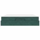 vidaXL Ágykeret Sötétzöld 180 x 200 cm Bársony