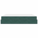 vidaXL Ágykeret Sötétzöld 180 x 200 cm Bársony
