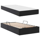 vidaXL Ágy tárolóval és matraccal matracmal tárolóval 2 pcs Fekete Bőr
