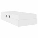 vidaXL Ágy tárolóval és matraccal matracmal tárolóval 2 pcs Fehér Bőr