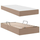 vidaXL Ágy tárolóval és matraccal matracmal 2 pcs Cappuccino Bőr
