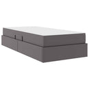 vidaXL Ágy tárolóval és matraccal matracmal tárolóval 2 pcs Szürke Bőr