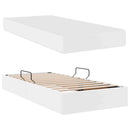 vidaXL Ágy tárolóval és matraccal matracmal tárolóval 2 pcs Fehér Bőr