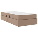 vidaXL Ágy tárolóval és matraccal matracmal 2 pcs Cappuccino Bőr
